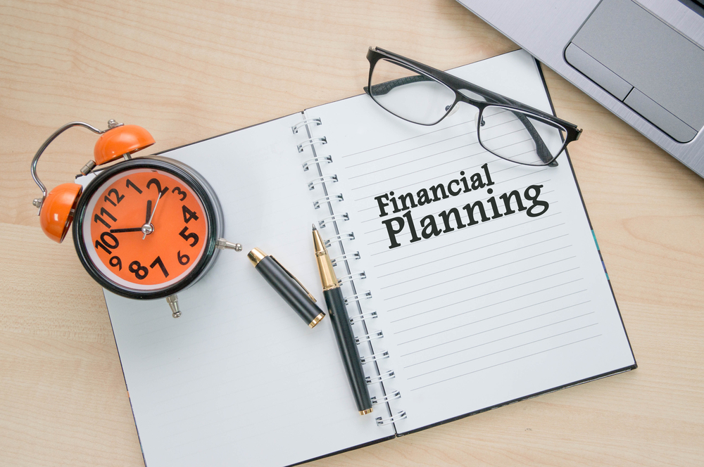 Business,Management,Concept,(financial,Planning),,Note,Book,,Computer,,Glasses,And