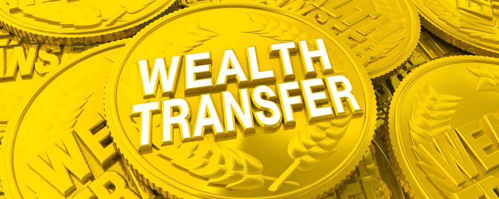 Wealth,Transfer,Give,Share,Leave,Money,Coins,Words,3d,Illustration